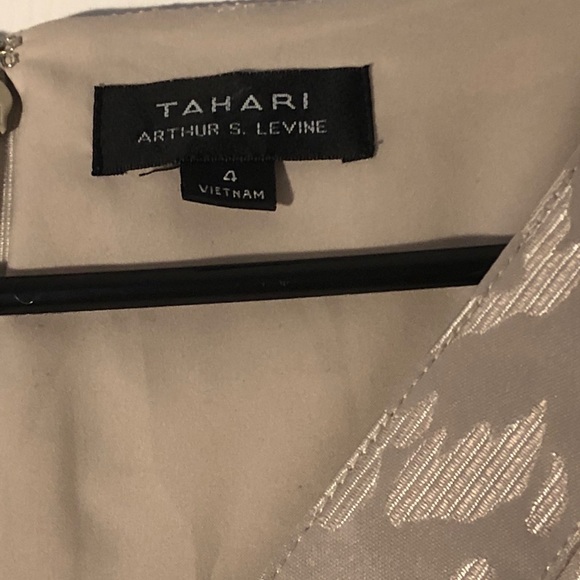 Tahari cream color satin sheath dress - Picture 3 of 3